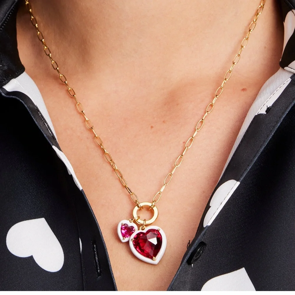 $128 Kate Spade Sweetheart Heart Charm Pendant Necklace